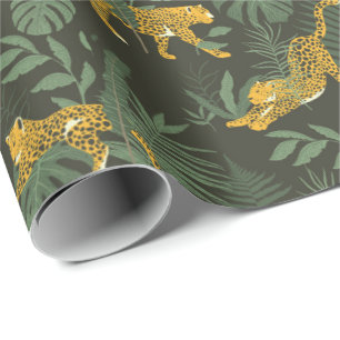 Cadeau Green Leopard Jungle Safari envelopper papier roul