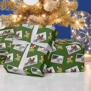 Cadeau Grenouille de Santa Hat Photo Papier d'enveloppeme