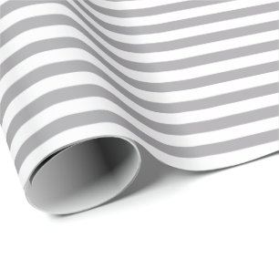 Cadeau Gris acier Papier à enveloppement blanc