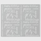 Cadeau Gris et blanc Art de Noël Papier d'enveloppement (Plat)