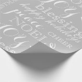 Cadeau Gris et blanc Art de Noël Papier d'enveloppement (Coin)