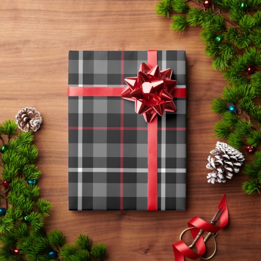 Cadeau Gris Plaid Pour Papier Enveloppant Noël (Cadeau de vacances)