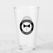 Cadeau Groomsmen | Black Bow Cravate Mariage verre (Devant)