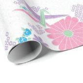 Cadeau Grues et fleurs en papier d'origine (Coin rond)