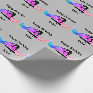 Cadeau Gymnastique Anniversaire Gris Papier