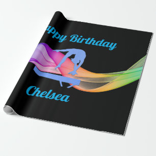 Cadeau Gymnastique Papier d'enveloppement d'anniversaire