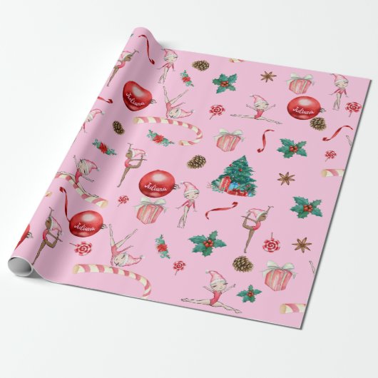Cadeau Gymnastique Papier d'enveloppement de Noël Ajouter (Déroulé)