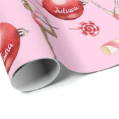 Cadeau Gymnastique Papier d'enveloppement de Noël Ajouter (Coin rond)