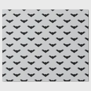 Cadeau Halloween Bats noirs Gris Papier à envelopper sans