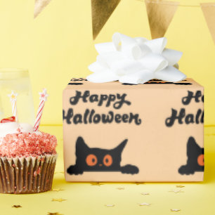 Cadeau Halloween Black Cats papier enveloppant sans soudu