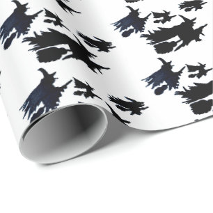 Cadeau HALLOWEEN FLYING WITCHES papier d'emballage