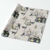 Cadeau Halloween Haunted House Wrapper Papier (Déroulé)