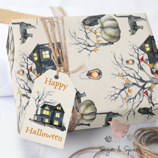 Cadeau Halloween Haunted House Wrapper Papier