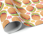 Cadeau Hamburgers papier enveloppant (Coin rond)