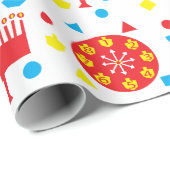 Cadeau Hanoukka/Chanukah Envelopper le papier Colorful Cr (Coin rond)