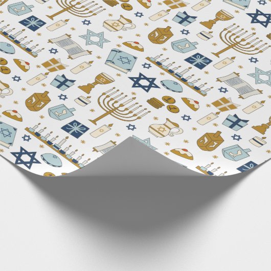 Cadeau Hanoukka Doodles joli papier à envelopper illustré (Coin)