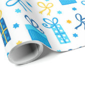 Cadeau Hanoukka présente du papier d'emballage (Coin rond)