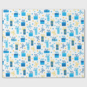 Cadeau Hanoukka présente du papier d'emballage (Plat)