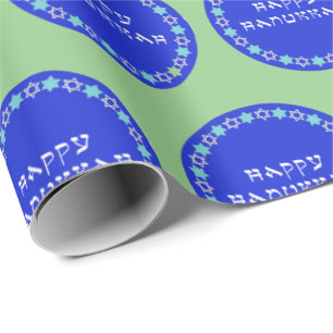 Cadeau Happy Hanoukka Star Circle Wrapping Papier