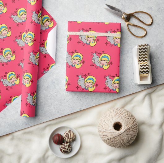 Cadeau Happy Hour Retro Girl Wrapper Papier (Artisanat)