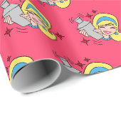 Cadeau Happy Hour Retro Girl Wrapper Papier (Coin rond)