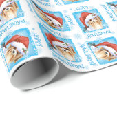 Cadeau Happy Howlidays Biewer Terrier Wrapping Papier (Coin rond)