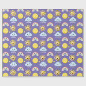 Cadeau Happy Sun, Moon, Cloud et Rainbow Wrapping Papier (Plat)