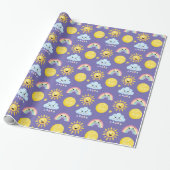 Cadeau Happy Sun, Moon, Cloud et Rainbow Wrapping Papier (Déroulé)