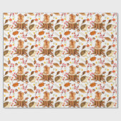 Cadeau Hérisson et écureuils enveloppant du papier (Plat)