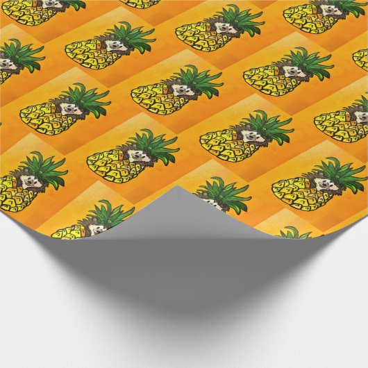 Cadeau Hérisson et papier d'enrobage d'ananas (Coin)