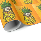 Cadeau Hérisson et papier d'enrobage d'ananas (Coin rond)
