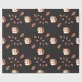 Cadeau Hérisson noir foncé d'automne Hérisson papier d'en (Plat)