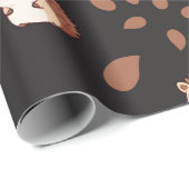 Cadeau Hérisson noir foncé d'automne Hérisson papier d'en (Coin rond)