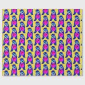 Cadeau HEUREUX MONSTER BLEU MONSTER Wrapper Papier (Plat)