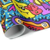 Cadeau HEUREUX papier d'enveloppement MONSTER (Coin rond)