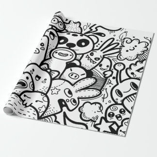 Cadeau HEUREUX papier d'enveloppement MONSTER