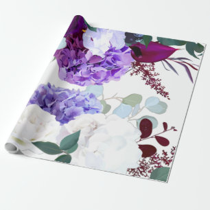 Cadeau Hibiscus de lavande de papier à envelopper de 60 l