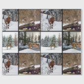 Cadeau Hiver Saison Cerf Collage Faune Papier d'enveloppe (Plat)