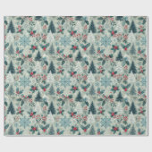 Cadeau Hiver Wonderland Wrapper Papier (Plat)