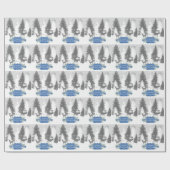 Cadeau Hiver Wonderland Wrapper Papier - Bleu (Plat)