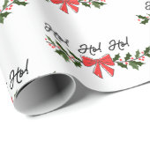 Cadeau Ho ! Ho ! Ho ! Papier d'enveloppement de Noël (Coin rond)