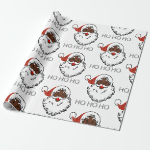 Cadeau ho noir père Noël papier d'emballage