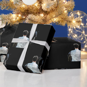 Cadeau Homme tenant Cheval Papier d'enveloppement foncé