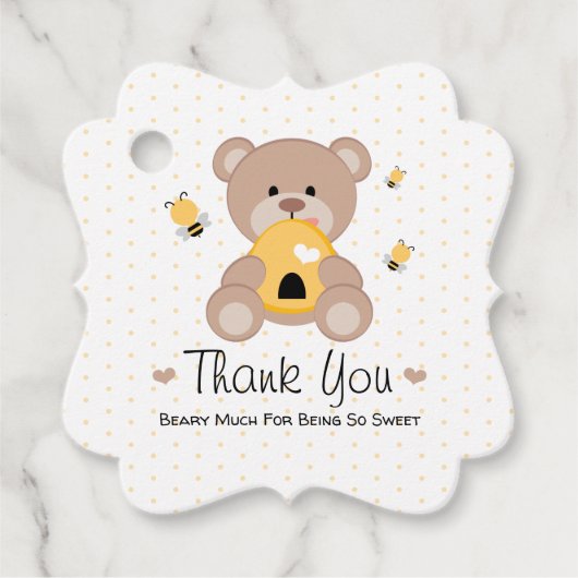 Cadeau Honey Bee Bear Merci Favoriser les étiquettes (Devant)