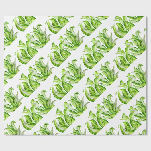 Cadeau 'Hosta avec le Mosta' sur un papier d'enveloppemen (Plat)