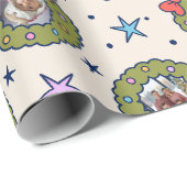 Cadeau Huit 8 Photo Fun Papier Enveloppant Noël (Coin rond)