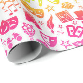 Cadeau Icônes du théâtre enveloppant papier (Coin rond)