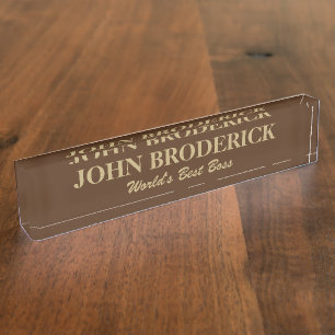 Cadeau idee!! Custom World's beste baas naam bord Naambordje