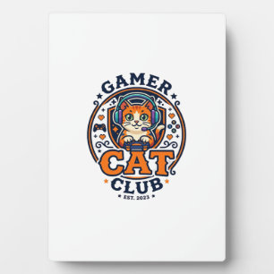 Cadeau-idee voor gamerkat kattenmoeder - Gamer Cat Fotoplaat