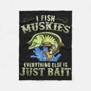 Cadeau-idee voor musky-vissen Muskie T-shirt Fleece Deken